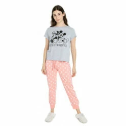 Disney Mickey & Minnie Mouse Classic Cotton PJ Set For Female -Mickey Mouse Shirts Shop unnamed file 1042
