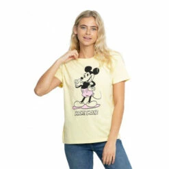 Disney Mickey Mouse Pink Pants Ladies Classic T Shirt For Female
