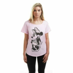 Disney Mickey Mouse Sketch Cotton T-shirt For Female