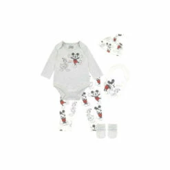Disney Mickey Mouse And Donald Duck Bodysuit With Hat And Bib 5 Piece Set For Male