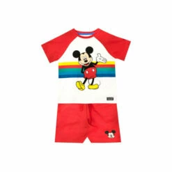 Disney Mickey Mouse Stripe T-Shirt And Short Set For Male