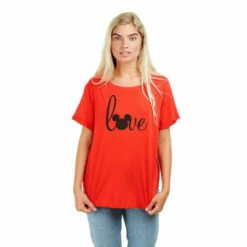 Disney Love Mickey Mouse Cotton T-shirt For Female