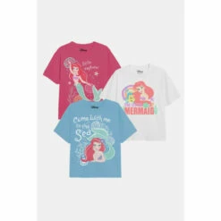 Disney Little Mermaid Explore The Sea Girls T-Shirt 3 Pack For Female