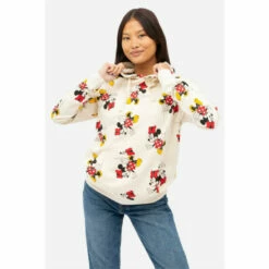Disney Minnie Mouse Strides AOP Womens Pullover Hoodie For Female