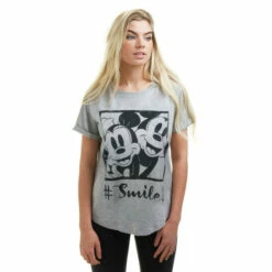 Disney Hashtag Smile Cotton T-shirt For Female