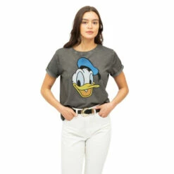 Disney Donald Duck Face Cotton T-shirt For Female