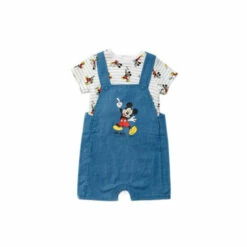 Disney Baby Mickey Mouse Print Dungaree And T-Shirt 2-Piece Set For Male -Mickey Mouse Shirts Shop unnamed file 1526