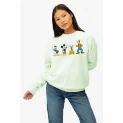 Disney Mickey Mouse & Friends Line Up Womens Crew Sweatshirt For Female