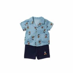Disney Baby Mickey Mouse Print Shirt And Short 2-Piece Set For Male