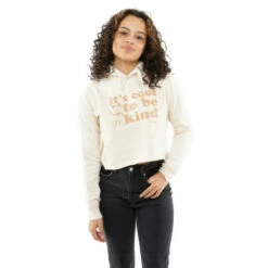 Disney Mickey Mouse Kind Cotton Cropped Hoodie For Female