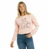 Disney Mickey Mouse Giggles Cotton Cropped Sweatshirt For Female