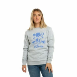 Disney Minnie & Mickey Mouse Sketch Cotton Sweatshirt For Female