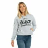 Disney Alice Logo Cotton Cropped Hoodie For Female