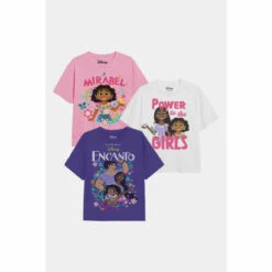 Disney Encanto Flower Power Girls T-Shirt 3 Pack For Female