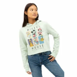 Disney 90&apos;s Friends Cropped Cotton Hoodie For Female