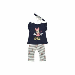 Disney Baby Minnie Mouse Print Cotton 3-Piece Baby Gift Set For Unisex