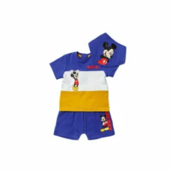 Disney Baby Mickey Mouse Print Cotton 3-Piece Baby Gift Set For Male