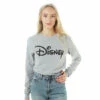 Disney Plain Logo Cotton Long Sleeve T-shirt For Female