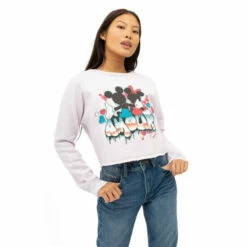 Disney Graff Amour Cropped Cotton Sweatshirt For Female -Mickey Mouse Shirts Shop unnamed file 2442