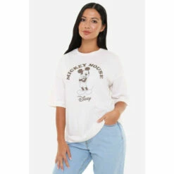 Disney Mickey Mouse Muted Womens Oversized T-Shirt For Female