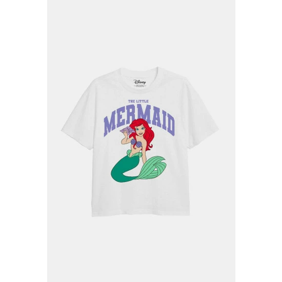 Disney Little Mermaid Collegiate Girls T-Shirt For Female 3 Disney Little Mermaid Collegiate Girls T-Shirt For Female - Image 3
