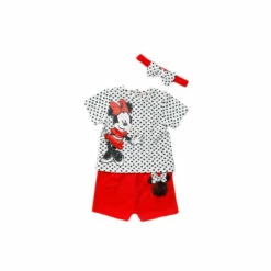Disney Baby Minnie Mouse Print Cotton 3-Piece Baby Gift Set For Female