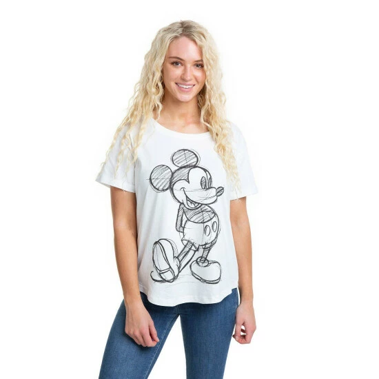 Disney Mickey Mouse Sketch Cotton T-shirt For Female 1 Disney Mickey Mouse Sketch Cotton T-shirt For Female