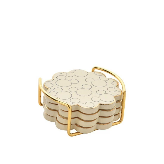 Disney Mickey Scalloped Ceramic Coasters Set Of 4 For Unisex 2 Disney Mickey Scalloped Ceramic Coasters Set Of 4 For Unisex - Image 2