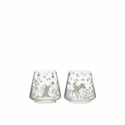 Disney Bambi And Thumper Set Of 2 Glass Candle Holders For Unisex