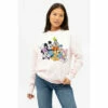 Disney Mickey Mouse & Friends Hanging Out Womens Crew Sweatshirt For Female