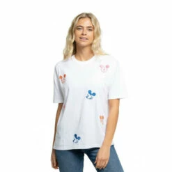 Disney Mickey Mouse Heads Random Emb Ladies Oversized T Shirt For Female