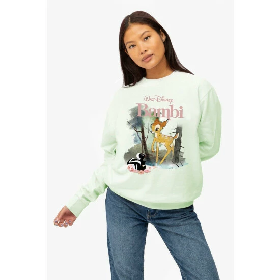 Disney Bambi Forest Womens Crew Sweatshirt For Female 4 Disney Bambi Forest Womens Crew Sweatshirt For Female - Image 4